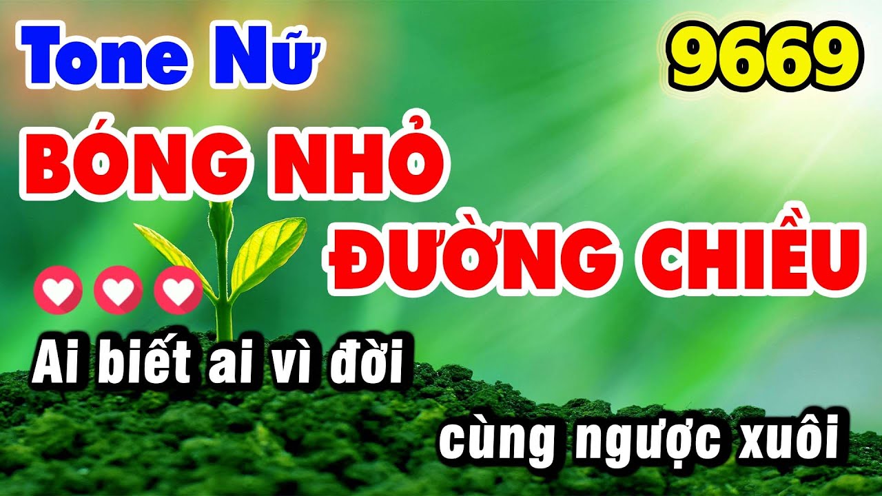 Karaoke Nhạc Sống Bóng Nhỏ Đường Chiều Tone Nữ  9669 | Rumba YTB Chữ Tô Màu Sống Động Dễ Hát