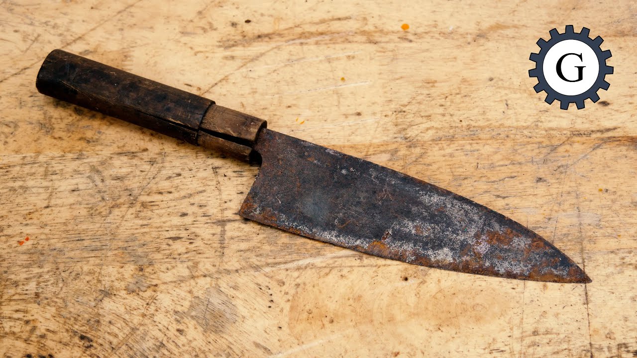 $3 Rusty Japanese Knife Restoration