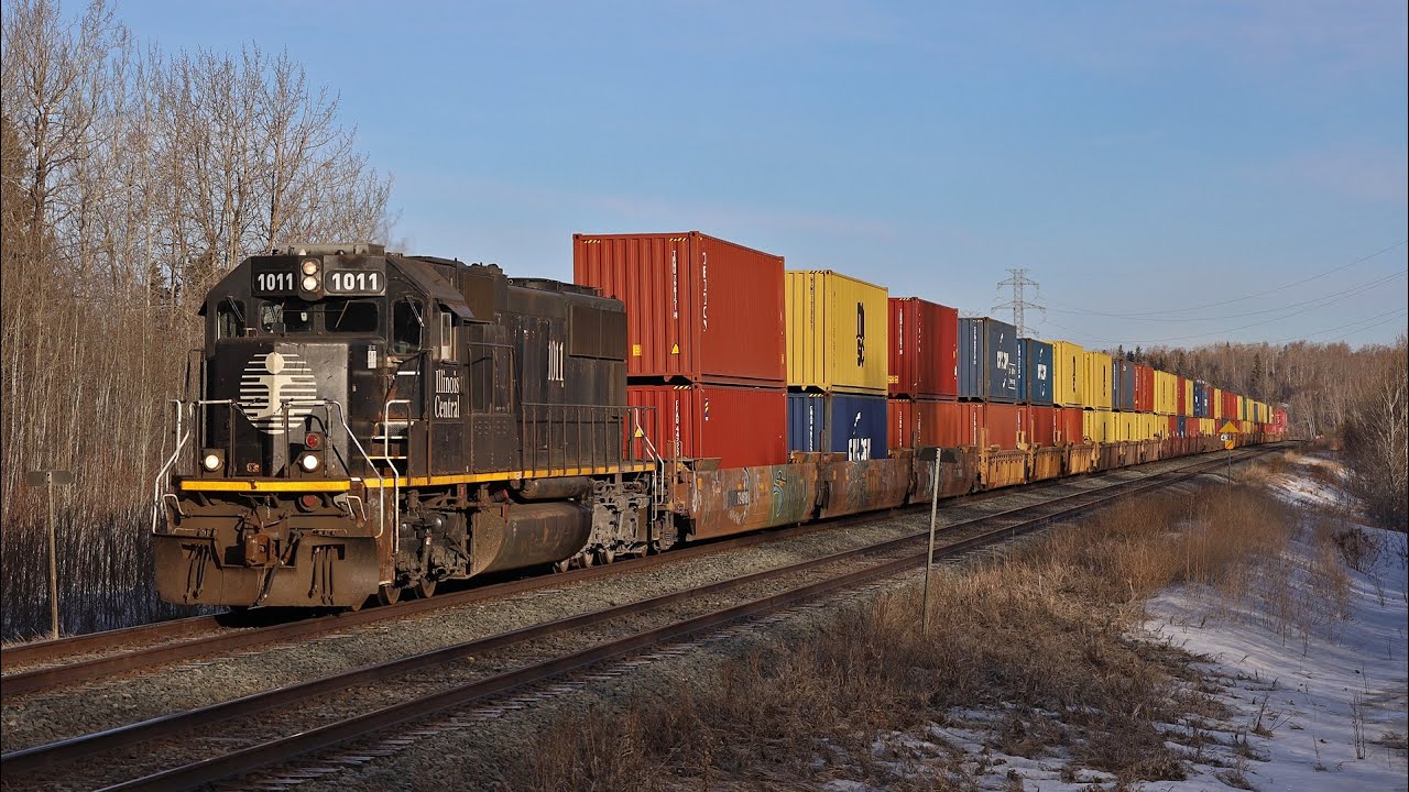 IC 1011 leads CN Q 11651 17 on the Edson and Wainwright Subs - March 2022