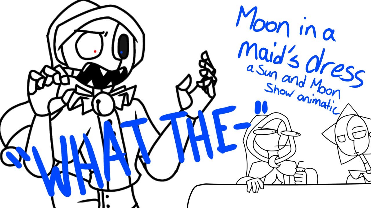 Moon wearing a maid’s dress | @SunMoonShow animatic