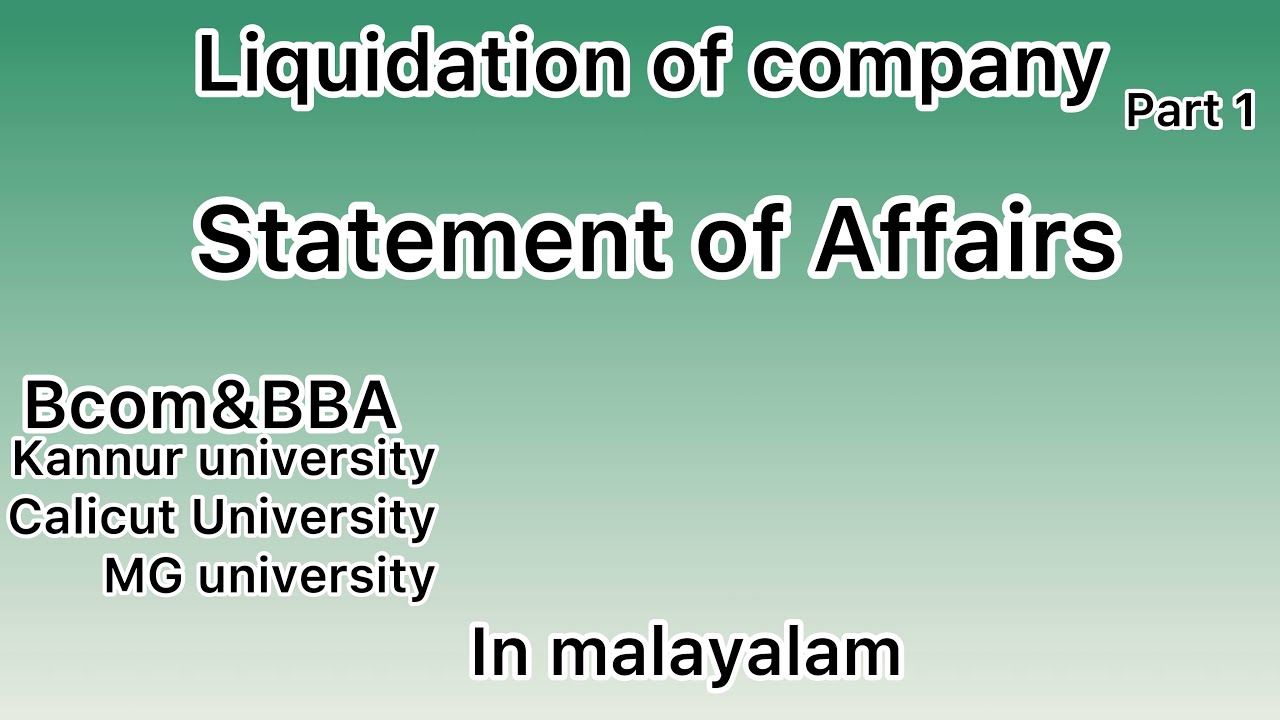 ~1~Liquidation of company