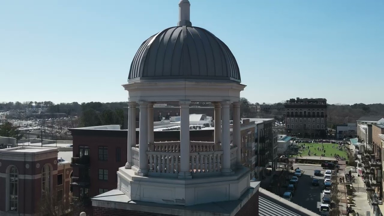 Flying over downtown Alpharetta, GA