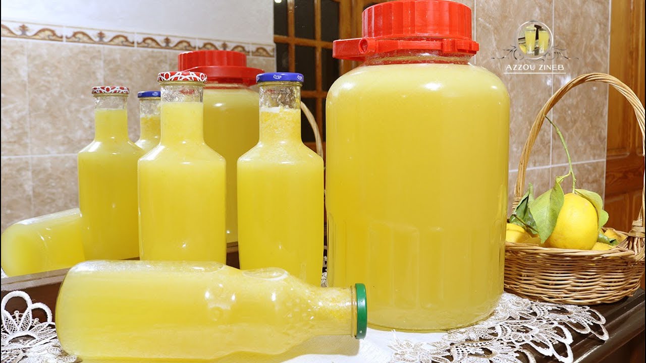 عصير الليمون الحامض🍋 بمختلف الطرق آمنة و كمية السكر مضبوطة للتخزين معقم و بدون تعقيم Citron