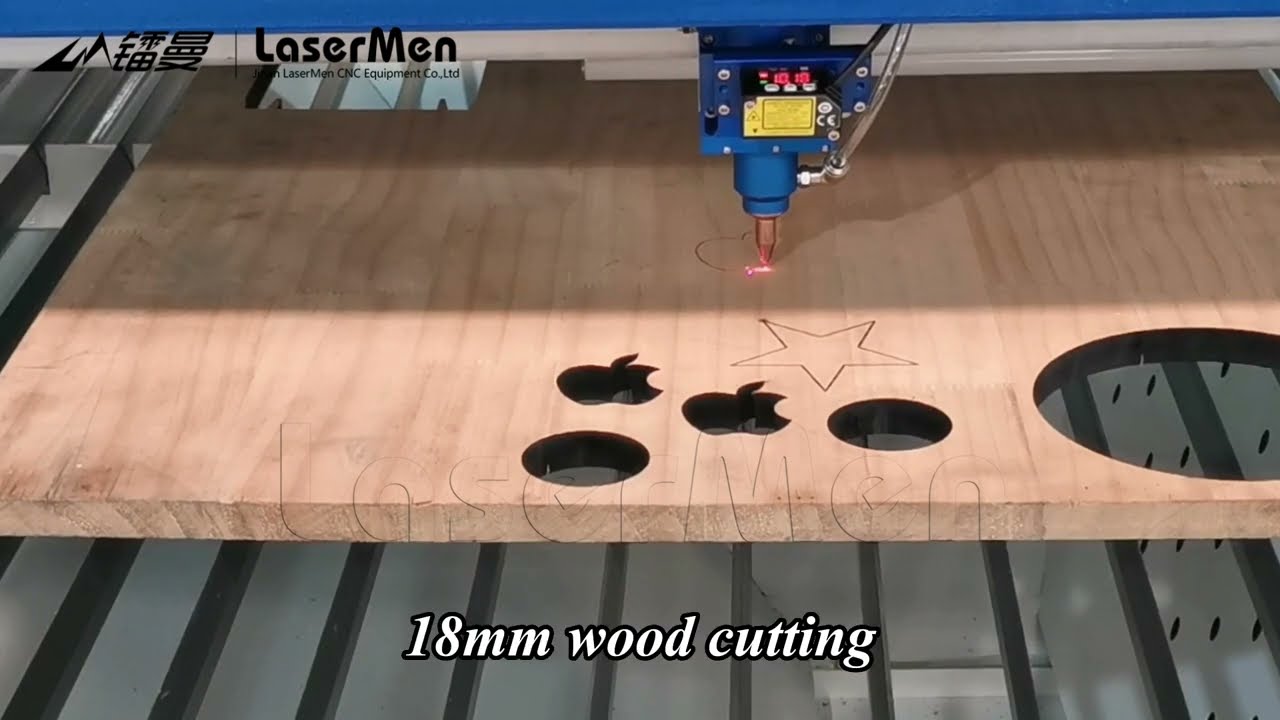 LM 1616 600w CO2 laser cutting machine for 18mm wood and 10mm mdf cutting