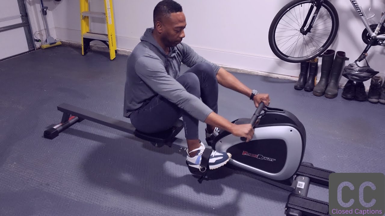 Fitness Reality Magnetic Rowing Machine with Bluetooth Workout Tracking Built-In Full Body