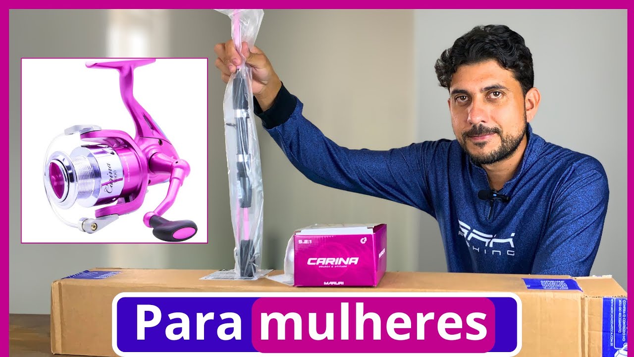 Kit de Pesca CARINA para Mulheres (Vara, Molinete e Linha) Unboxing