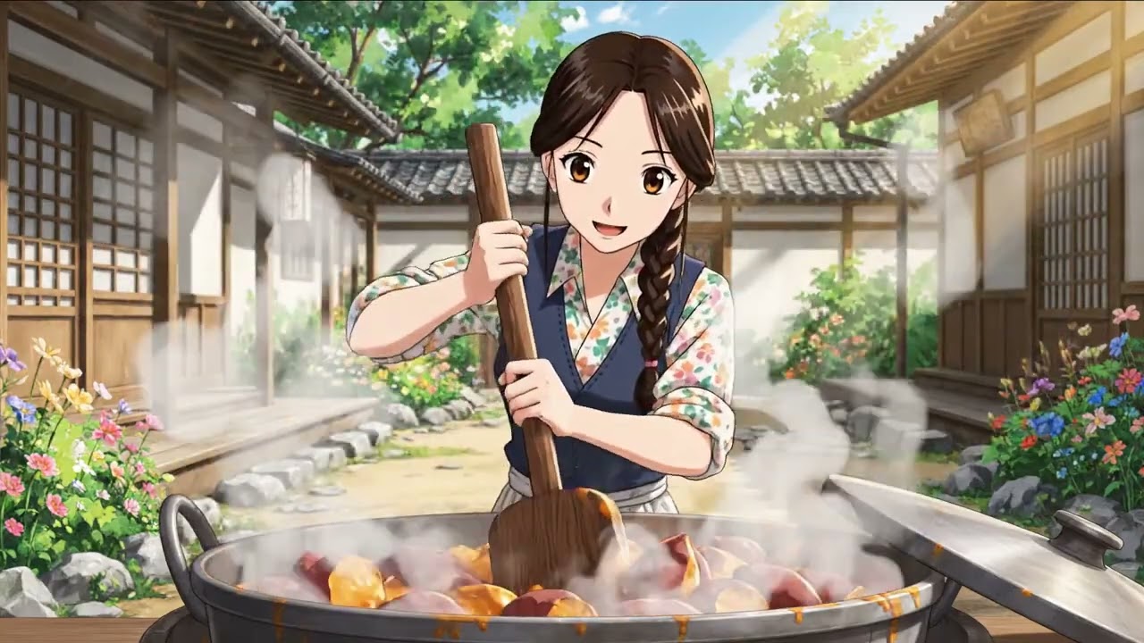 Cooking potatoes with family🍳 Anime Food Vibes