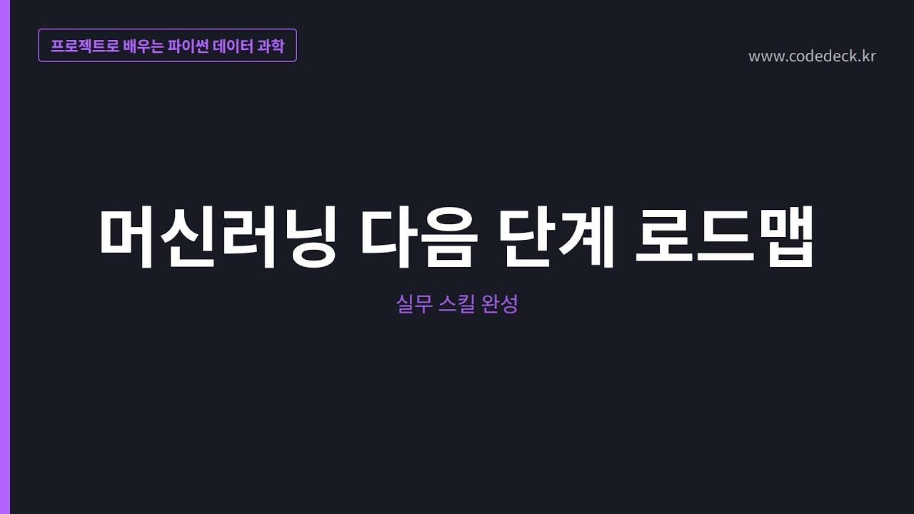 52.머신러닝 다음 단계 로드맵
