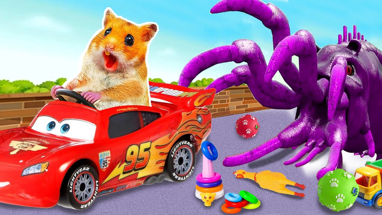 Hammy’s McQueen Rescue Race – Escape the Giant Spider! 🏎️🕷️🐹| Hammy Haven