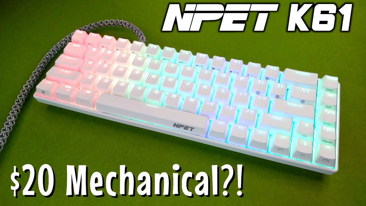 60% Mechanical Gaming Keyboard for Under $20?! | NPET K61 Review