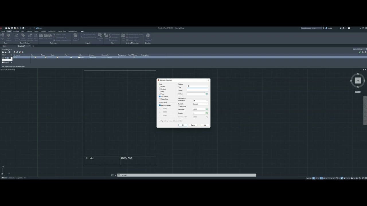 Autocad - How to create a very basic Title Block with editable attributes