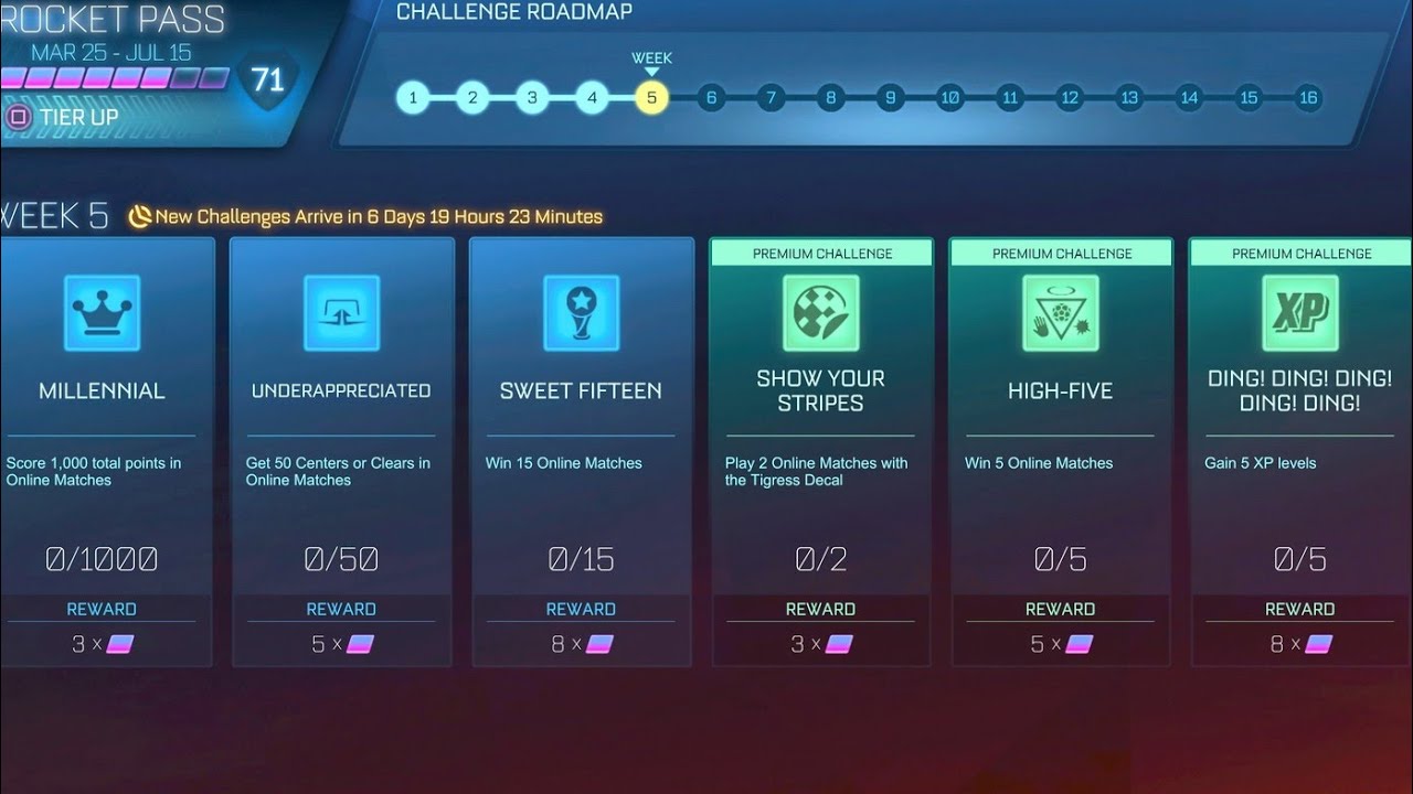 WEEK 5 CHALLENGES!! | Rocket Pass 6 | Rocket League