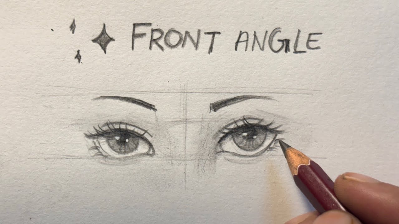 ow to Draw Eyes from the Front View | Step-by-Step Eye Drawing Tutorial for Beginners