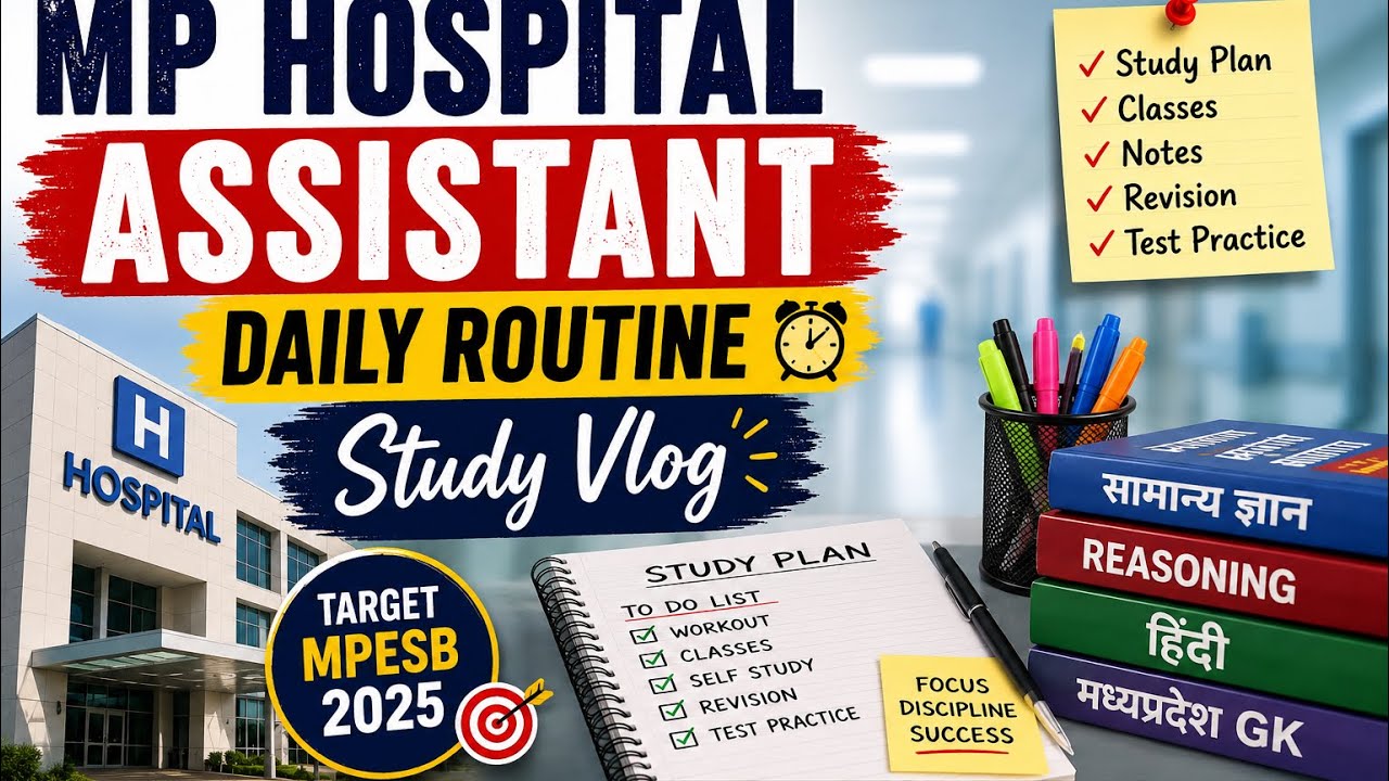 🔥 MP Hospital Assistant Study Vlog | Daily Study Routine 📚 | Govt Exam Preparation 2026