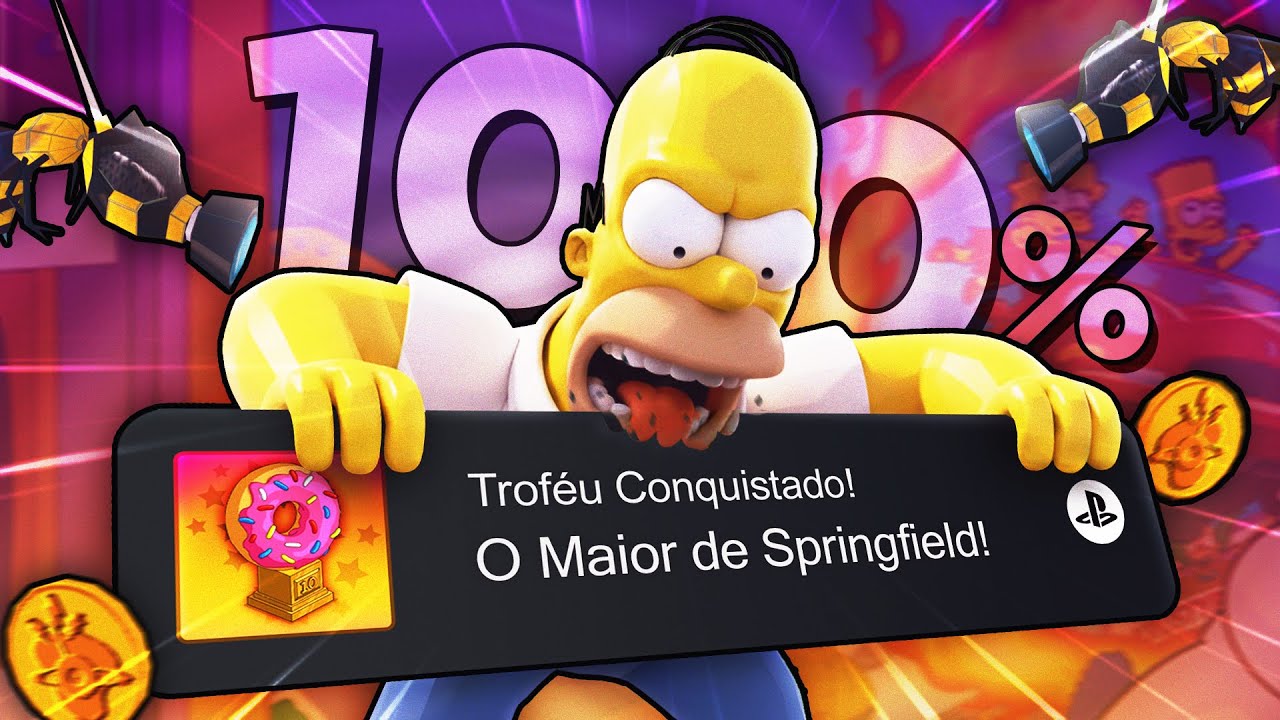 EU FIZ 100% DAS CONQUISTAS DO SIMPSONS HIT & RUN! (foi insano)