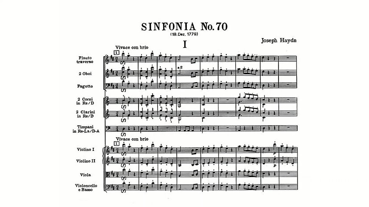 Haydn: Symphony No. 70 in D major (with Score)