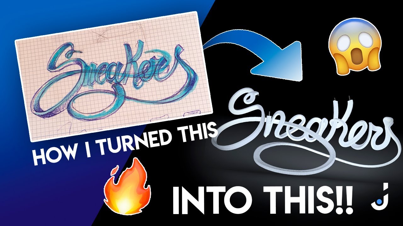 Turning a drawing into 3D!! 3D Lettering with cinema 4D // 5 hours!! | J.SIGNER