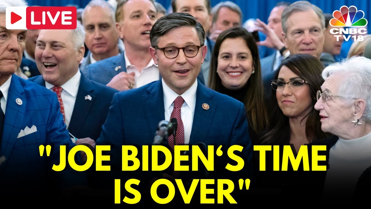 Mike Johnson LIVE: US Presidential Debate | House GOP Leaders Target Joe Biden  | USA LIVE | N18G