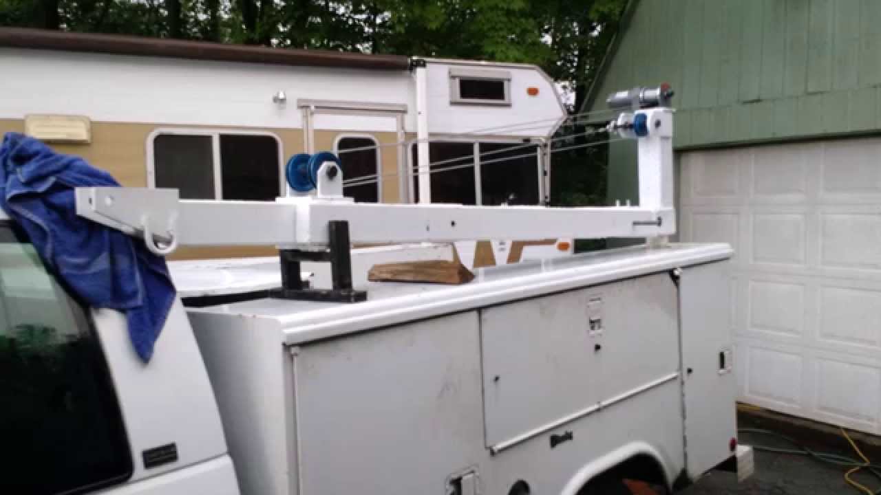 DIY Homemade Truck Crane on Service / mechanics truck, built like an old Auto Cable Crane