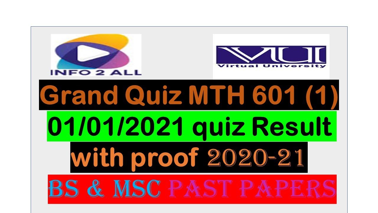 GRAND QUIZ Mth 601