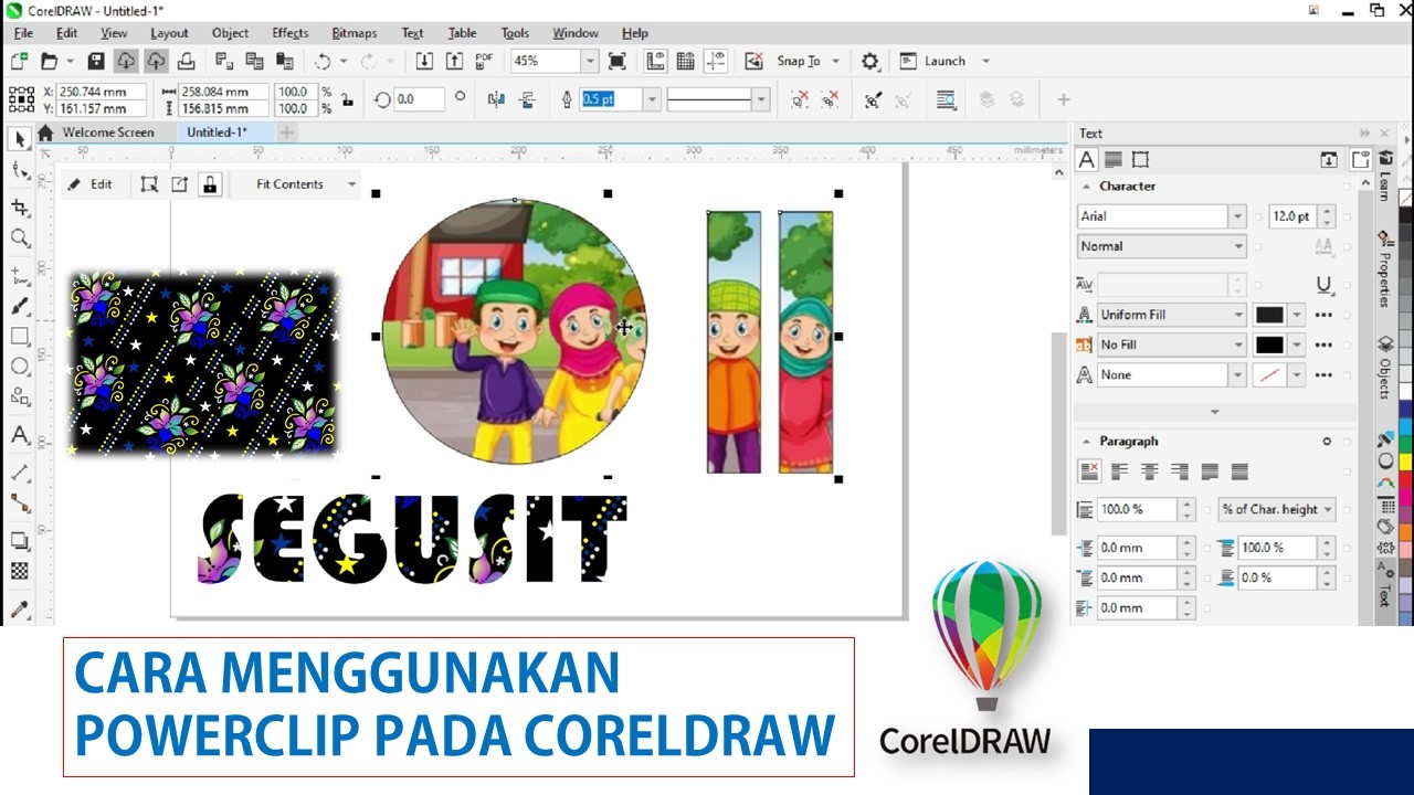 cara menggunakan powerclip pada coreldraw