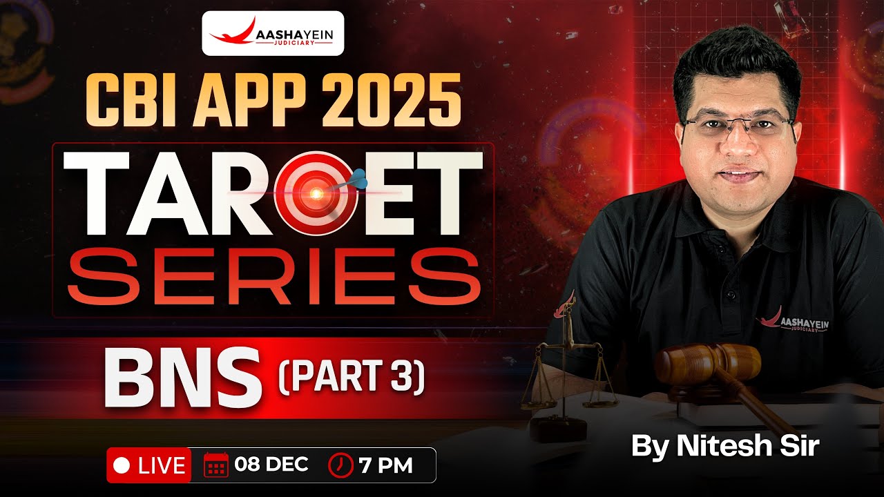 CBI APP 2025 BNS MCQ (Part 3) 🔥| Previous Year Based MCQ | CBI APP Target Series by Nitesh Sir