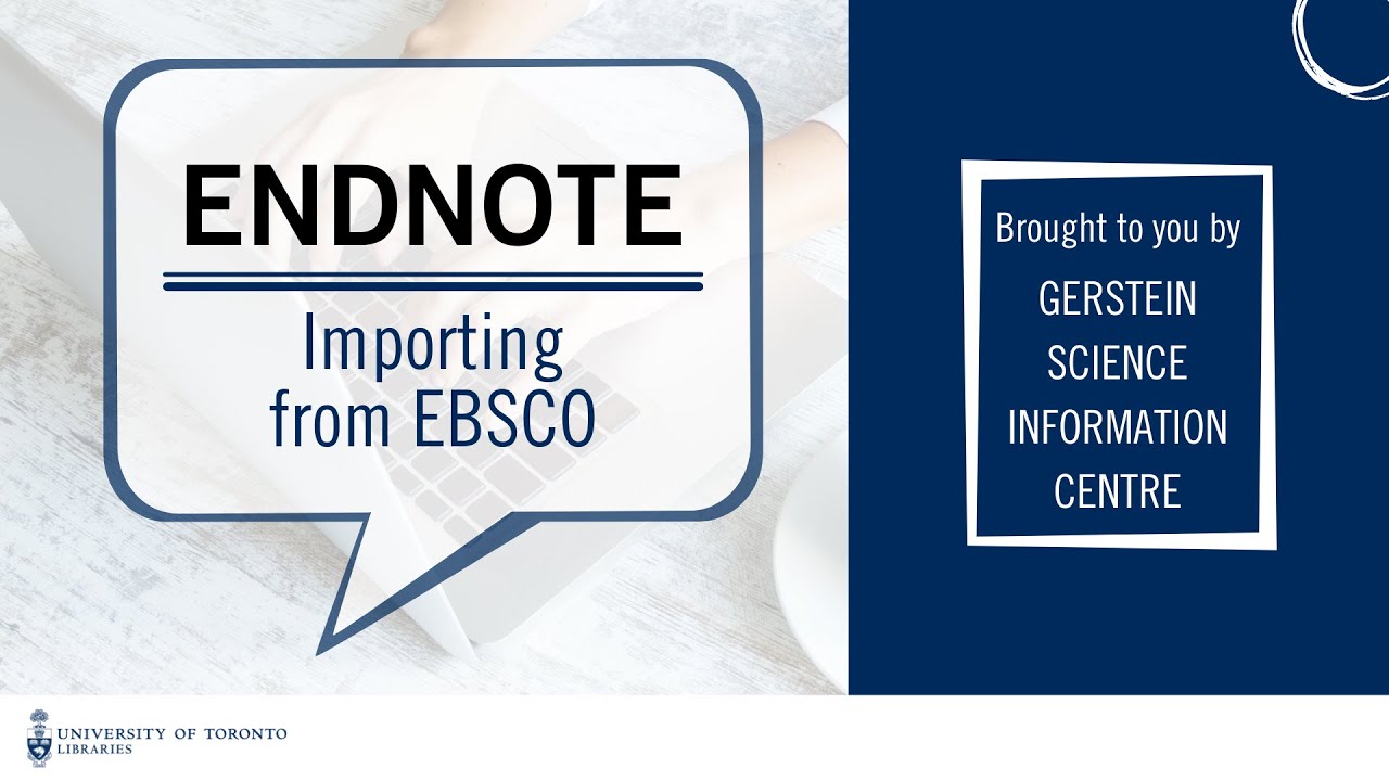 EndNote 4: Directly importing references into EndNote (EBSCO: CINAHL)