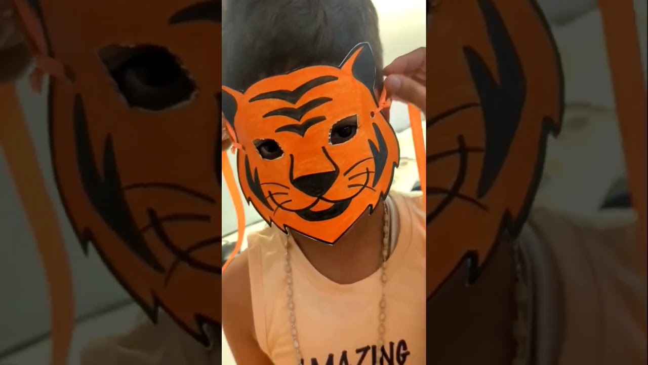 RATNAMALA |handcrafted with ❤️| simple craft for kids | tiger face mask| easy craft ideas| quick diy