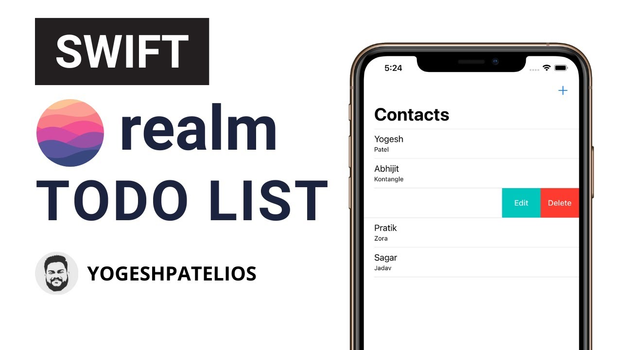 Build a To Do List App from scratch with Realm and Singleton Design Pattern in Swift 5 Hindi.