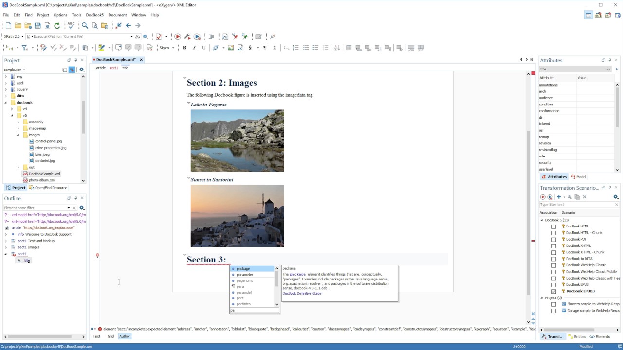 DocBook Editing Support in Oxygen XML Editor 18.1