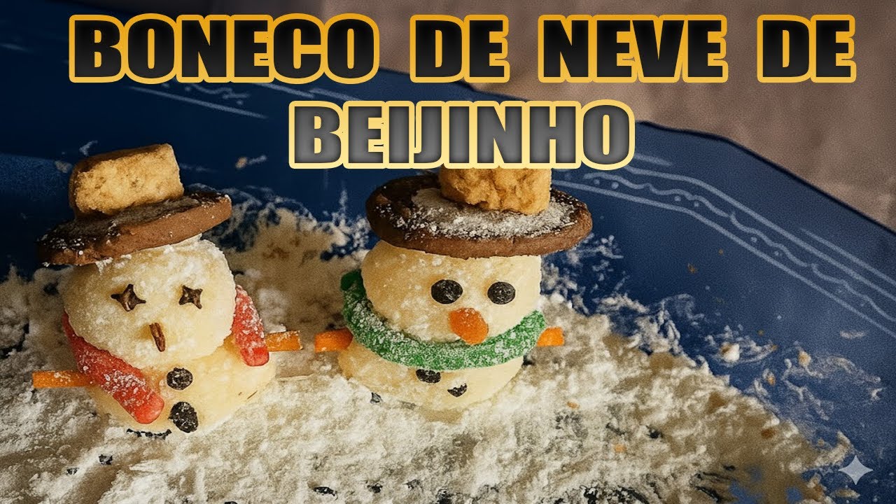 ❄️ Como Fazer BONECO DE NEVE de BEIJINHO! Receita FÁCIL e LINDA para o Natal! 🎅✨