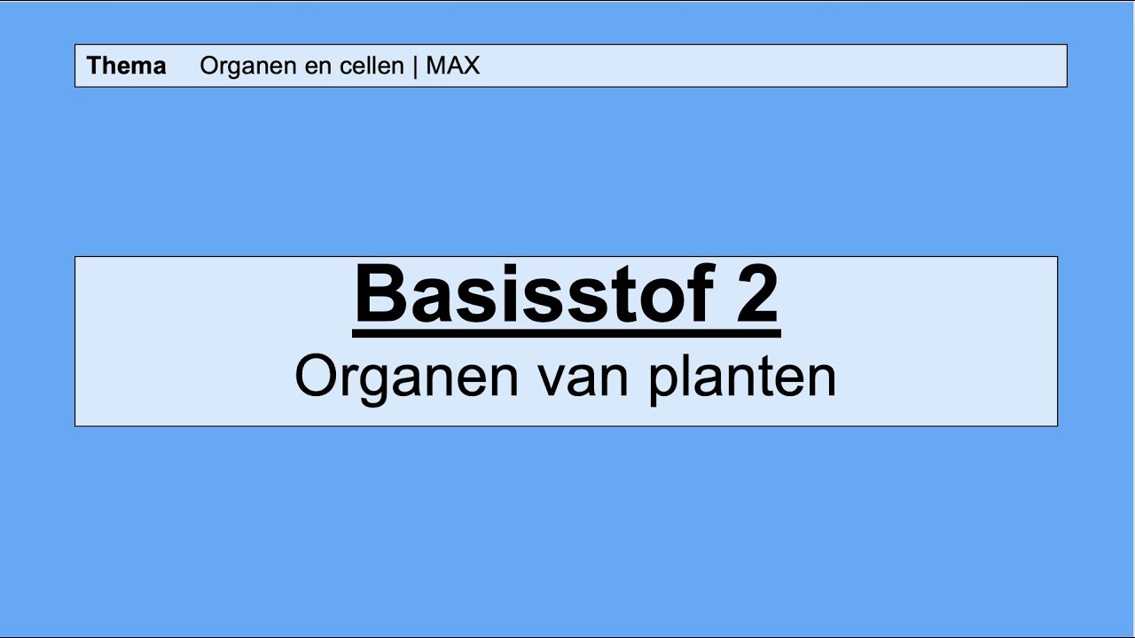VMBO HAVO 1 | Organen en cellen | 2. Organen van planten | 8e editie | MAX