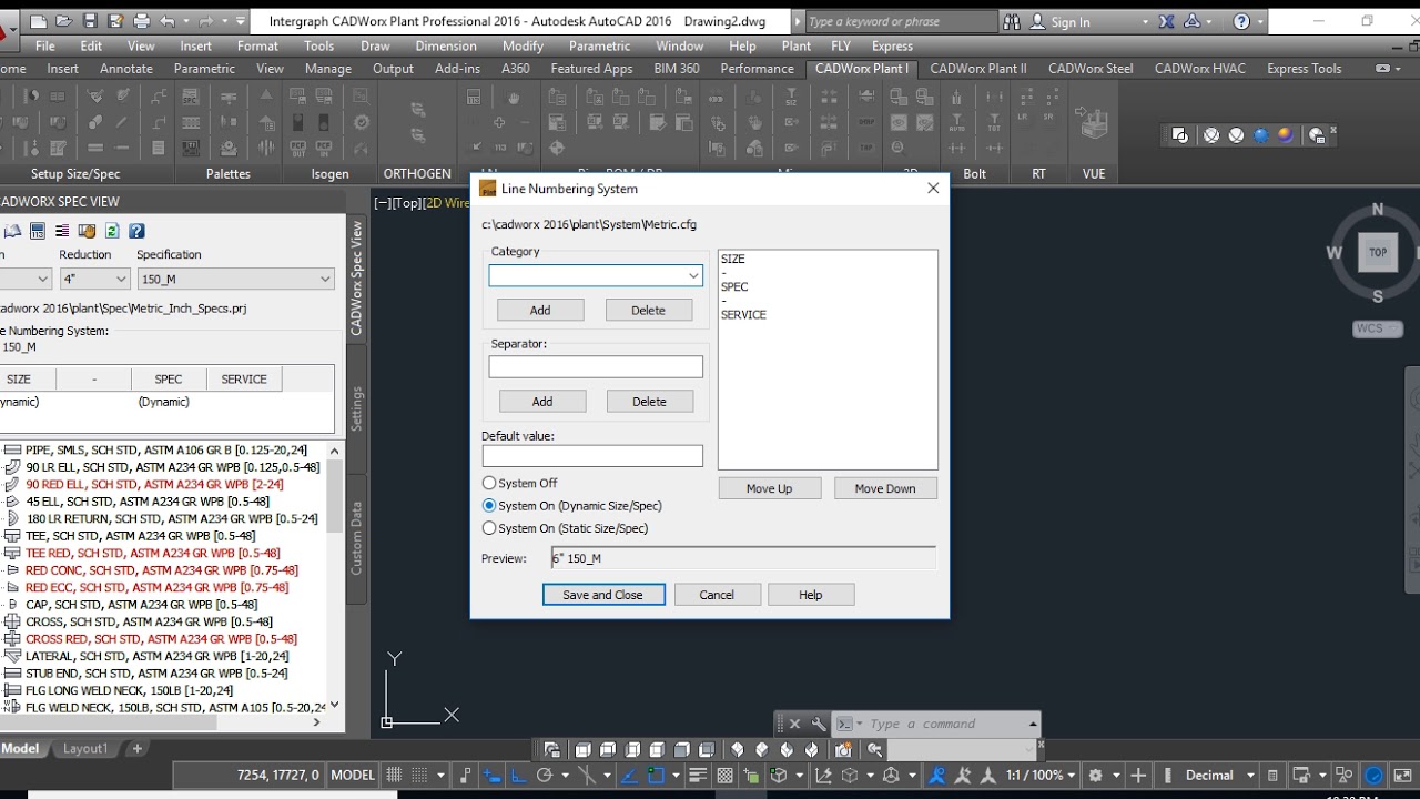 Cadworx startup setting