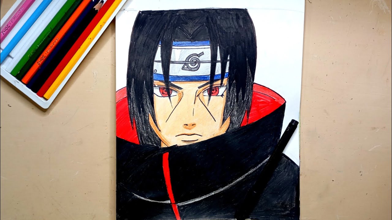 Coloring Itachi Uchiha 🔥 | Naruto Anime Drawing | Easy Anime Coloring
