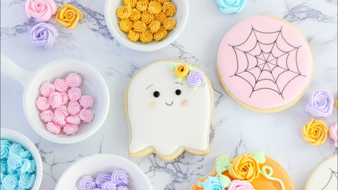 Glase real | Royal icing para hacer flores y decorar galletas 🌹👻