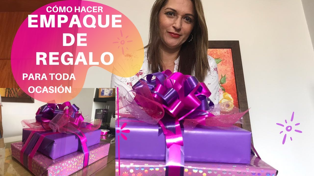 CÓMO HACER EMPAQUE DE REGALO TODA OCASIÓN CON MOÑO POMPOM /ENVOLTURA/WRAPPING/RIBBONS CELOSEDA
