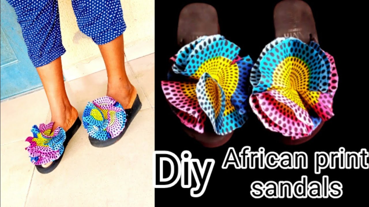 DIY Ankara Rose slippers / African print rose sandals