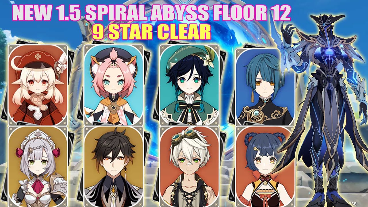 1.5 Spiral Abyss Floor 12┃9 Stars Clear┃Klee & Noelle┃Genshin Impact