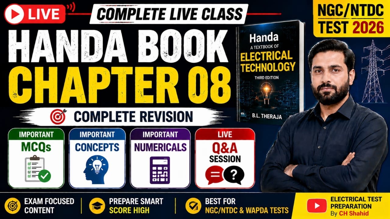 Handa Book Chapter 8 Live Class | Important MCQs, Numerical + Q&A | NGC/NTDC Test  Preparation 2026