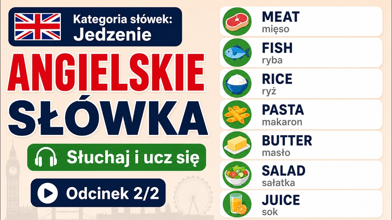 Te słówka musisz znać – kategoria: JEDZENIE / FOOD BASICS | English Vocabulary 2/2