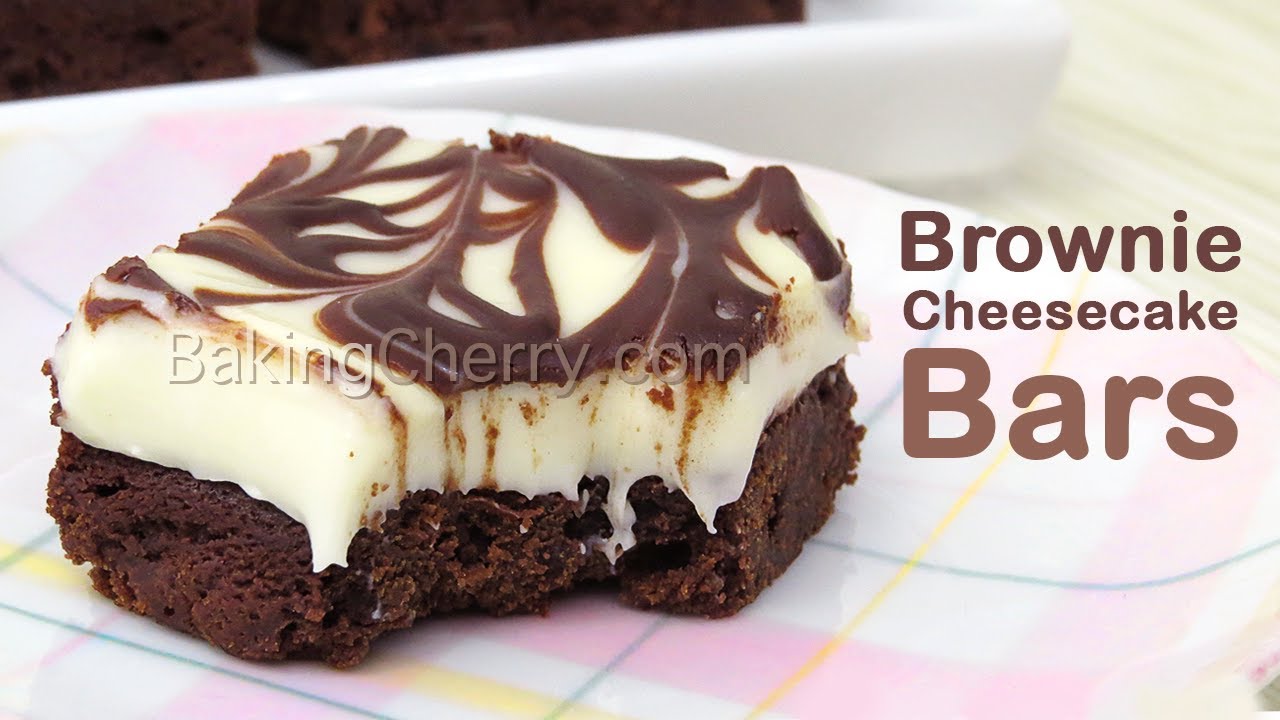 BROWNIE CHEESECAKE BARS (2-Ingredient Frosting) Recipe! So Yummy and Tasty Dessert | Baking Cherry