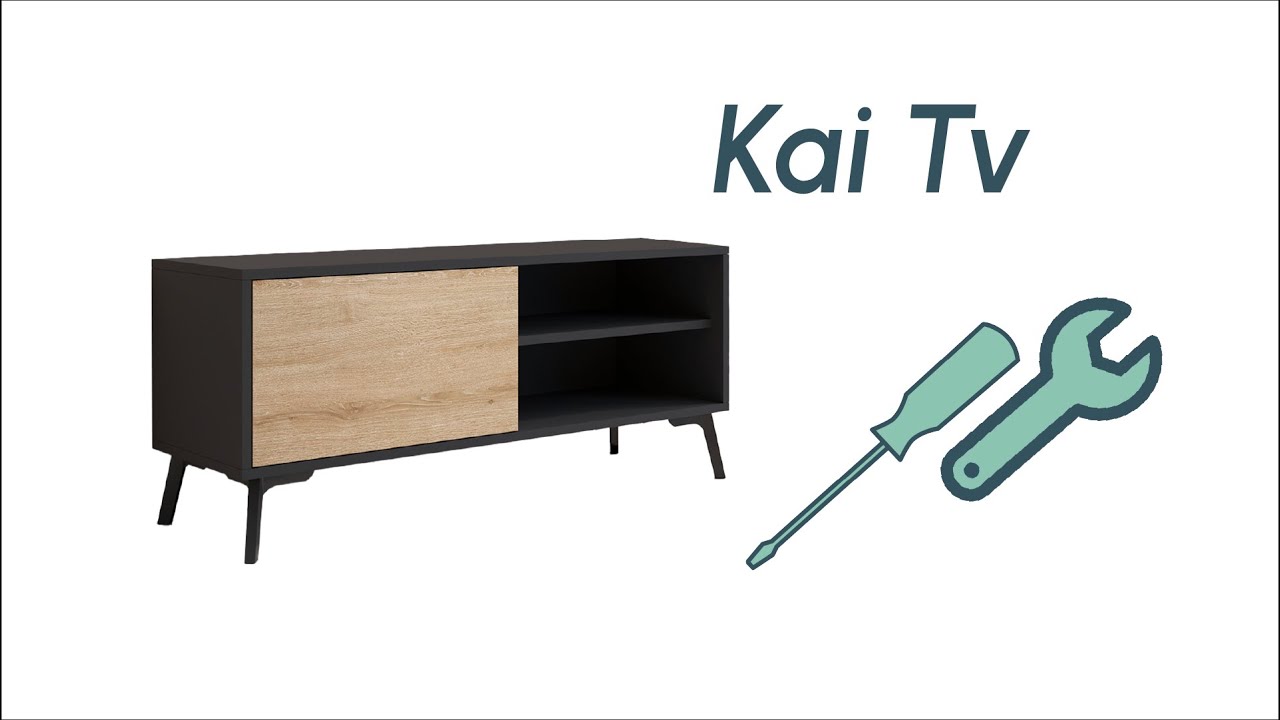 🛠️ Montaggio Mobile TV Kai in colore nero e sonoma opaco 100 cm