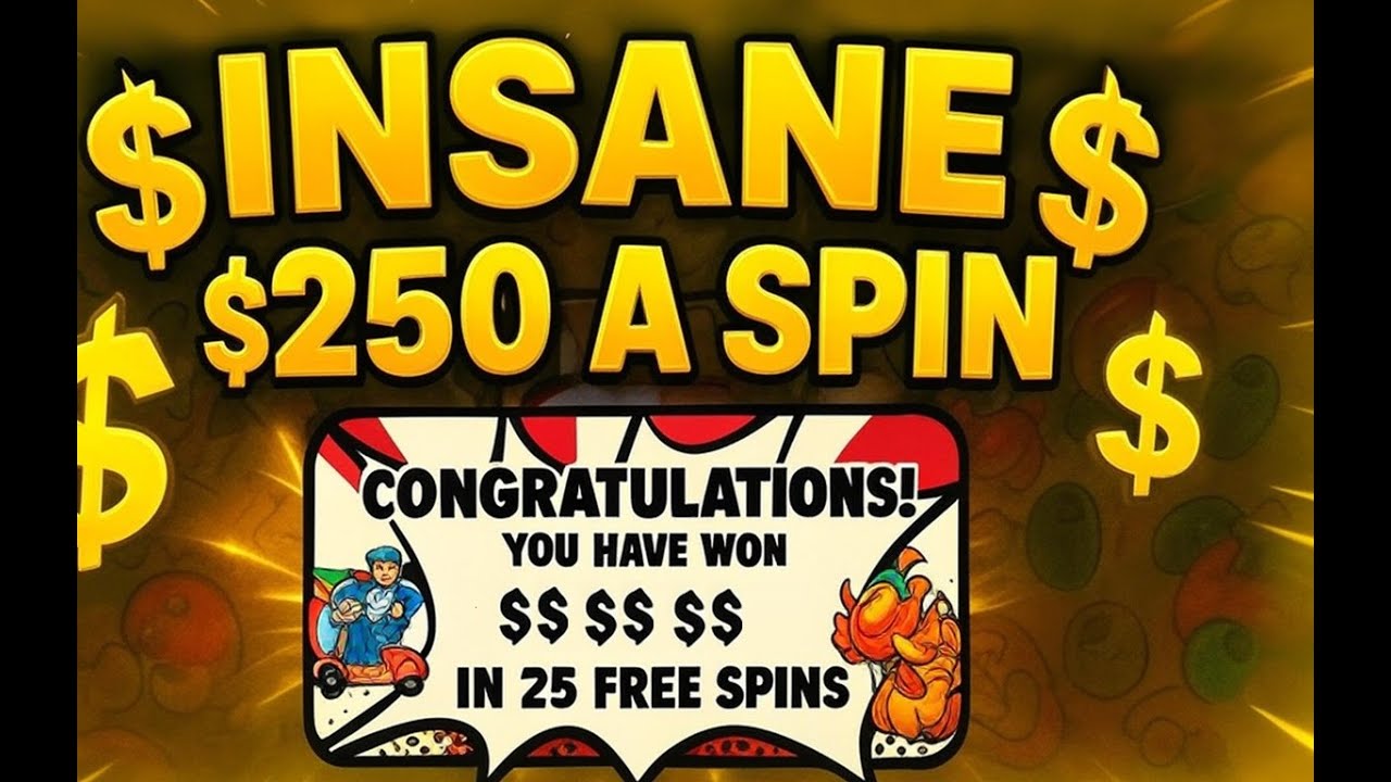 250$ a spin, BONUS on PIZZA PIZZA PIZZA slot!. My biggest spins & HIT... cannot believe it!.