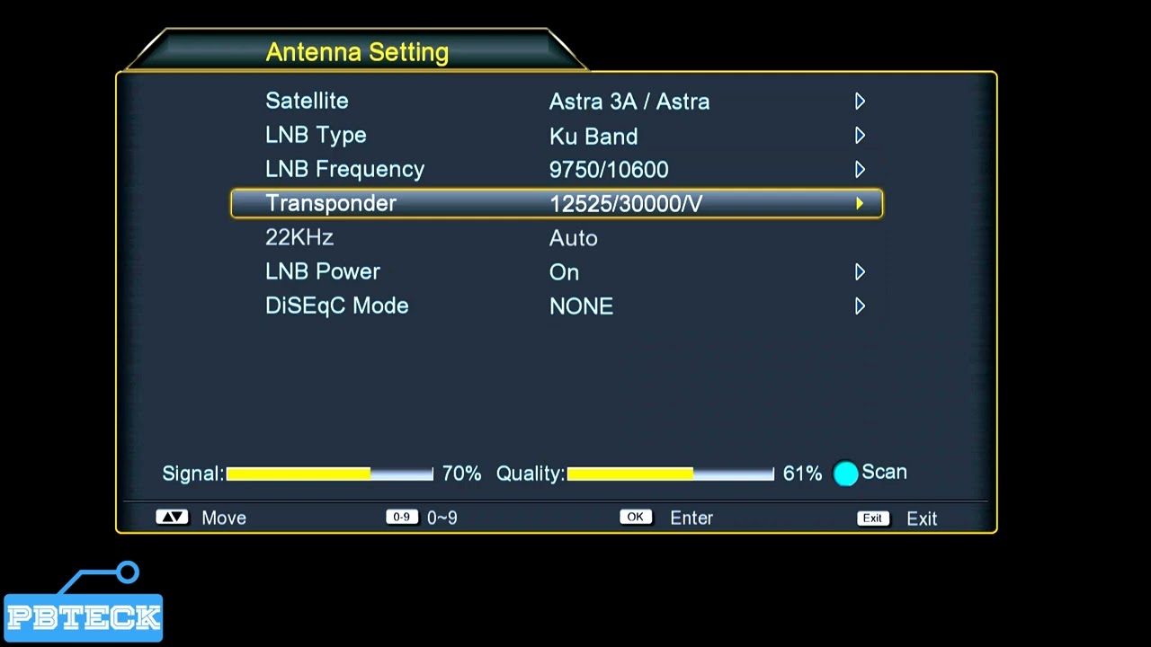 💎 How To Scan Free To Air Satellite channels On Qsat Decoder Astra 2A, 2B, 28°East - Pbteck