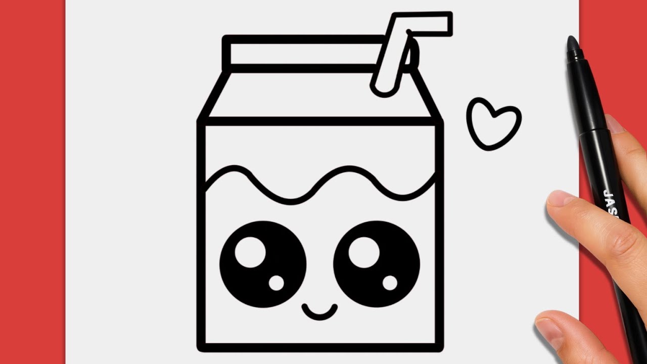 How to Draw a Cute Milk Drink for Kids | Easy Drawing Step by Step 