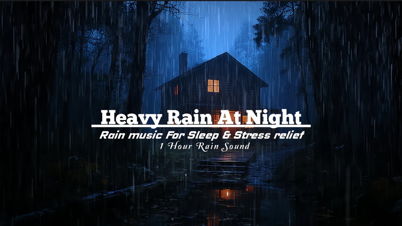 Heavy Rain At Night || Fall asleep quickly in 5 minutes with the sound of rain
