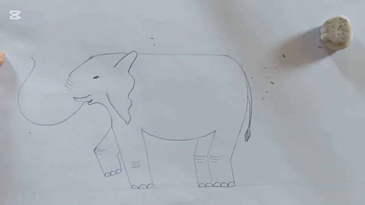 “Easy Elephant Drawing for Kids 