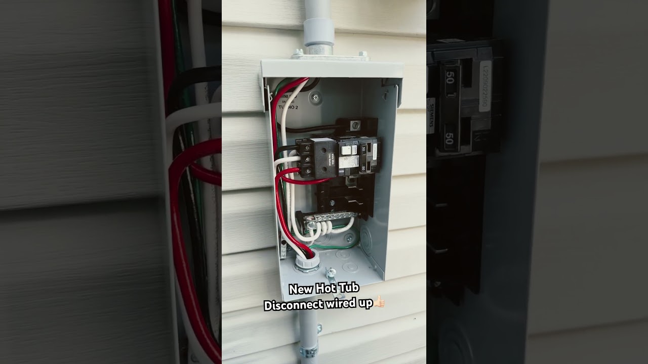 Clean Hot Tub GFCI Disconnect wired up and ready for inspection! #electrician #electricity #wiring