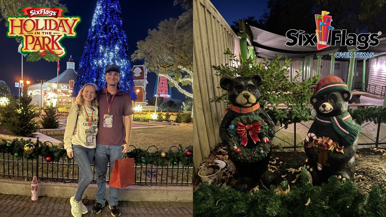Holiday In The Park 2025 At Six Flags Over Texas! A Mildly Warm And Very Festive Preview Vlog