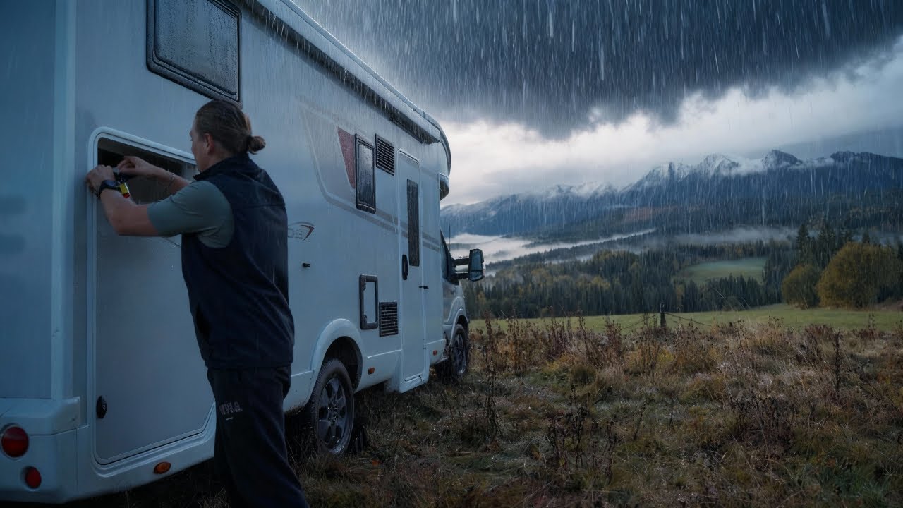 Rain, Mountains, and Our New Caravan — Perfect Camping Vibes!